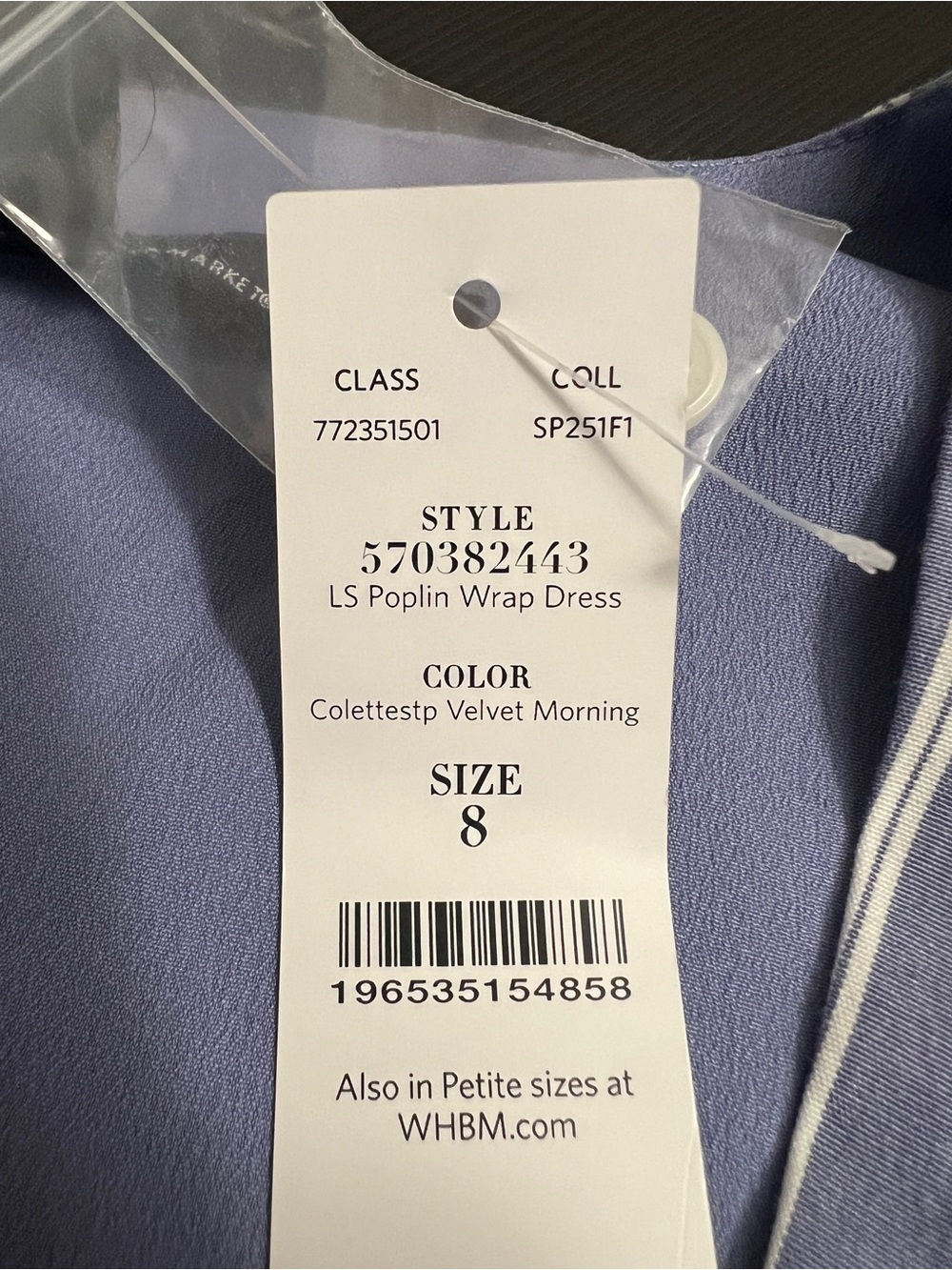 NEW White House Black Market Poplin Twist-Front Midi Shirt Dress Blue Size 8 NWT - Picture 8 of 10